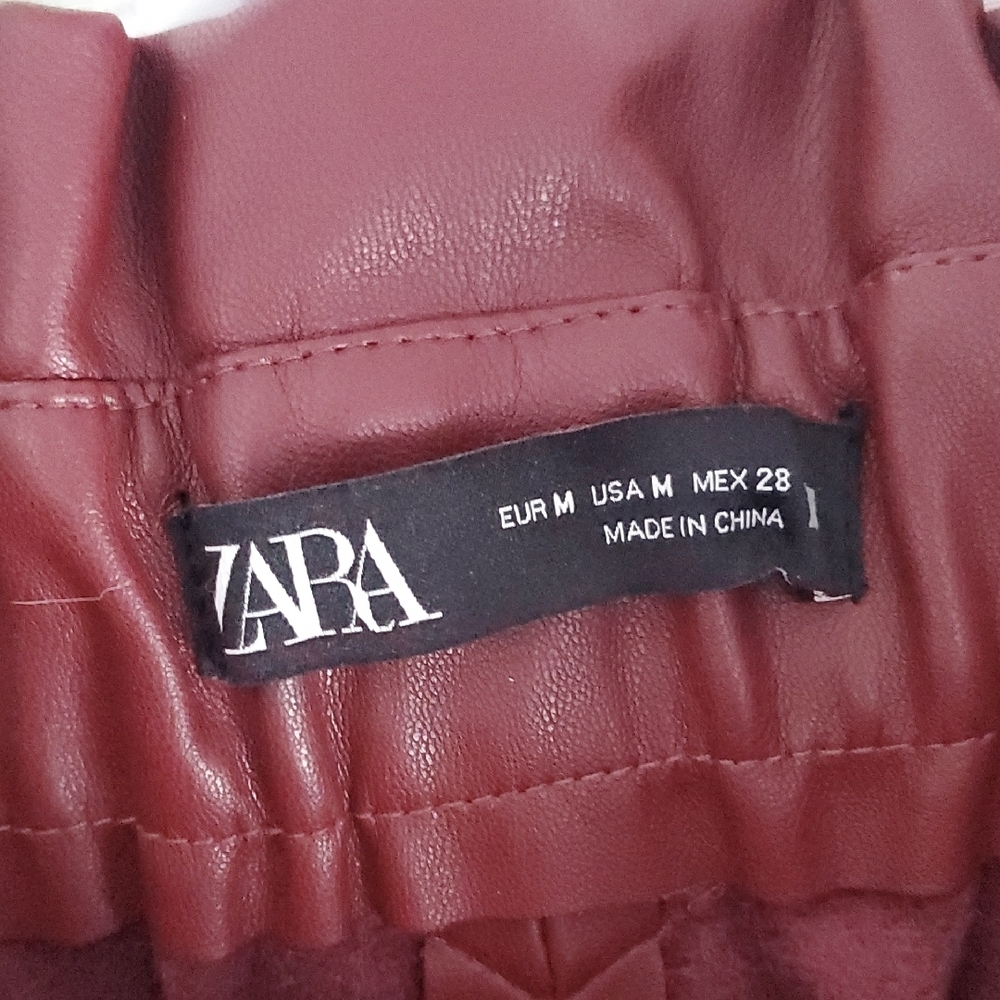Zara Elegant Burgundy Women's Skirt M - Picture 3 of 6